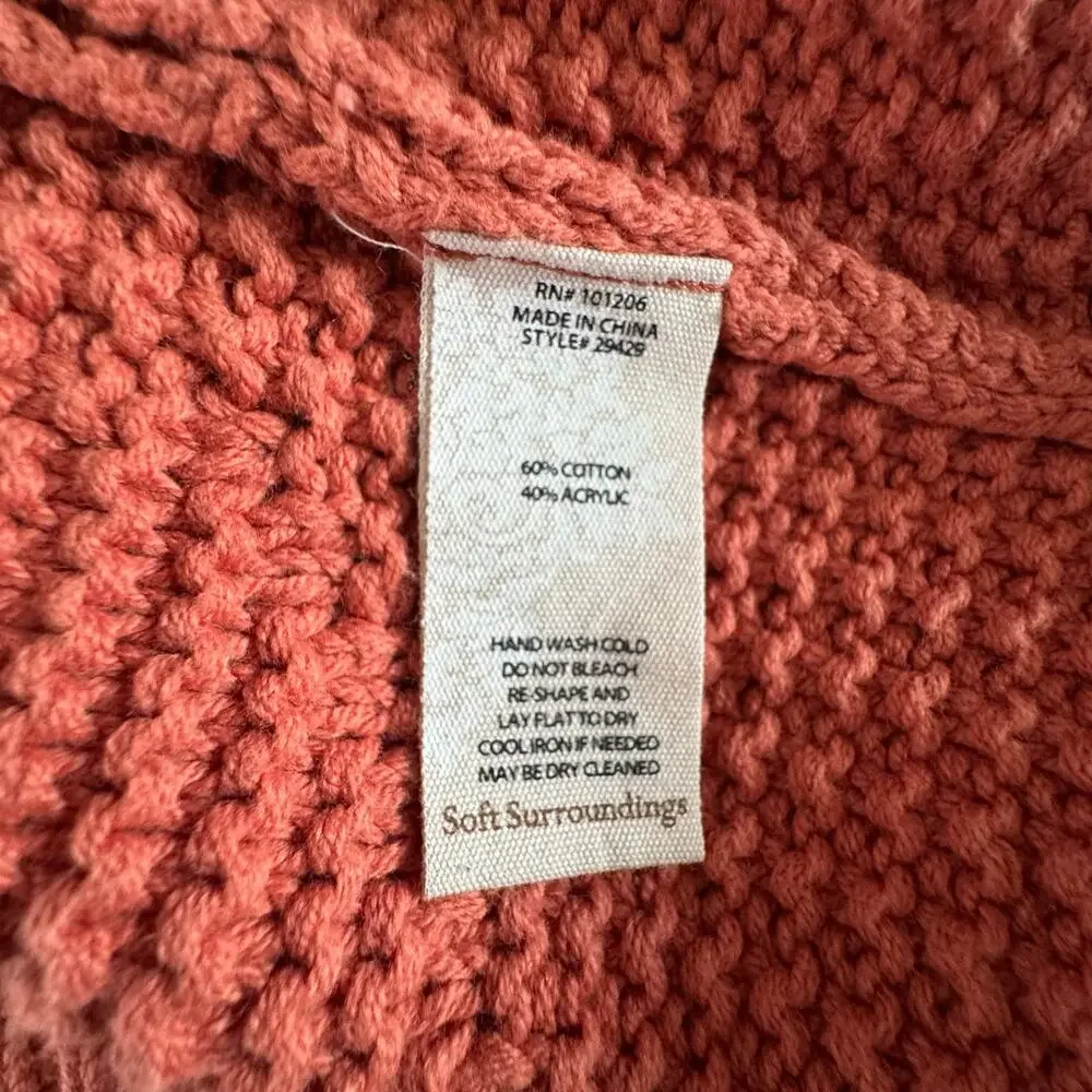 SOFT SURROUNDINGS Sweater XS‎ Oversized Chamonix Pullover Chunky Ribbed Knit
